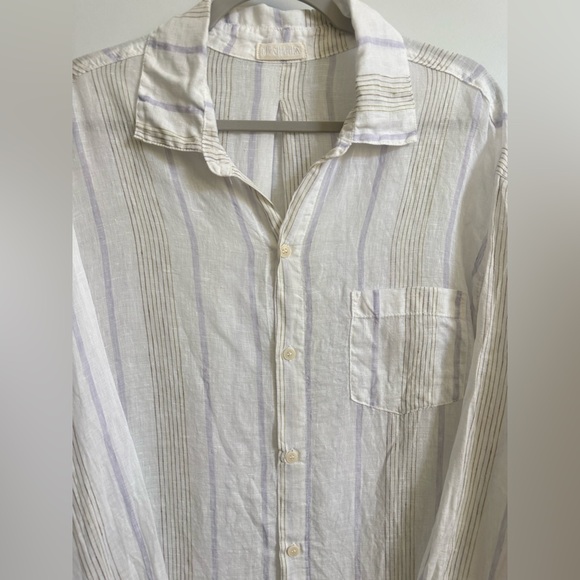 CP SHADES Striped Linen Tunic Dress Large - Picture 2 of 8